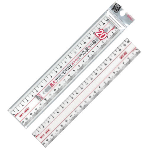 共栄プラスチック　メタクリル両切直線定規　２０ｃｍ＿