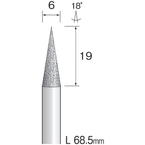 ミニモ 電着ダイヤモンドバー#120 Φ6 刃長19mm_