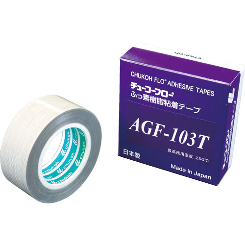 チューコーフロー　高離型フッ素樹脂ガラスクロス粘着テープ　ＡＧＦ－１０３Ｔ　０．１８ｔ×２５ｗ×１０＿