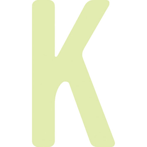 IM 非常用標識 中輝度蓄光カッテイング文字 英字 K 粘着シール 50×28mm_