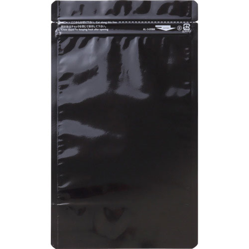 セイニチ　「ラミジップ」　アルミカラースタンドタイプ　黒　２００×１４０＋４１　（５０枚入）＿
