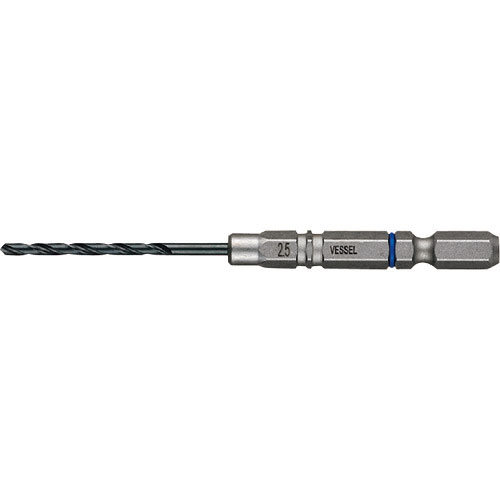 ベッセル クッションドリル(鉄工用)3本組 Φ2.5 全長90mm_