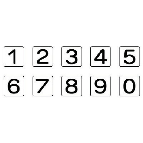 ユニット　配管ステッカー　数字１～０　各１（中）　６０×６０　１０枚組＿