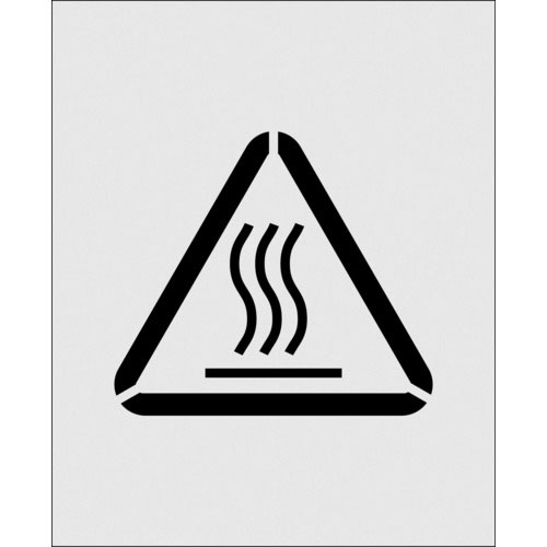 IM ステンシル 絵の高温注意 文字サイズ125×140mm_