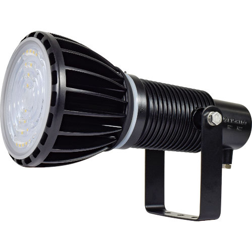 日動 エコビックLED投光器100W 常設用 スポット アース付 電線2m 本体黒、電球黒_