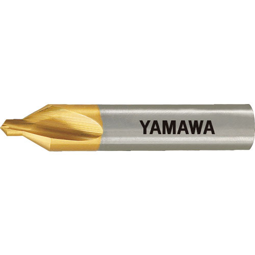 ヤマワ コーティング弱ねじれ溝A形60° 片刃センタ穴ドリル AUCDS 2X60°X6_