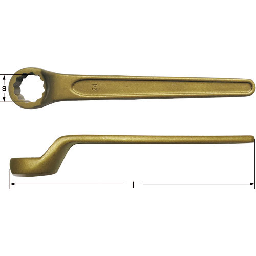 Ampcoスイス 防爆めがねレンチ オフセットボックス 二面幅寸法46mm 全長330mm_