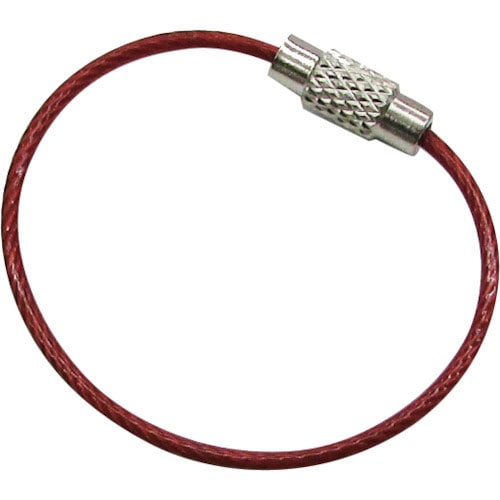 水本 キーワイヤーホルダー ワイヤー径1mm全長120mm レッド (1個入り)_