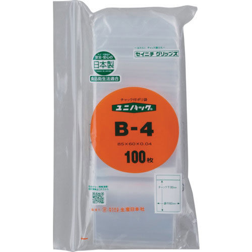 セイニチ 「ユニパック」 B-4 85×60×0.04 100枚入_