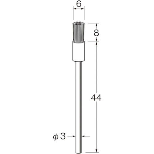 リューター　軸付エンド型ブラシ軸径（ｍｍ）：３毛材：ブラウン（馬毛）＿
