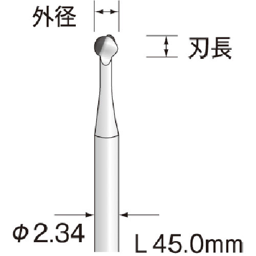 ミニモ　スチールカッター　樹脂用（切削）　φ２．３＿
