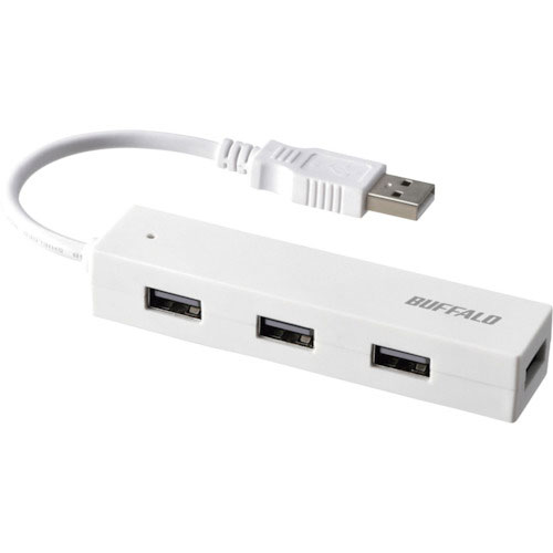 バッファロー　ＵＳＢ２．０　バスパワー　４ポート　ハブ　ホワイト＿