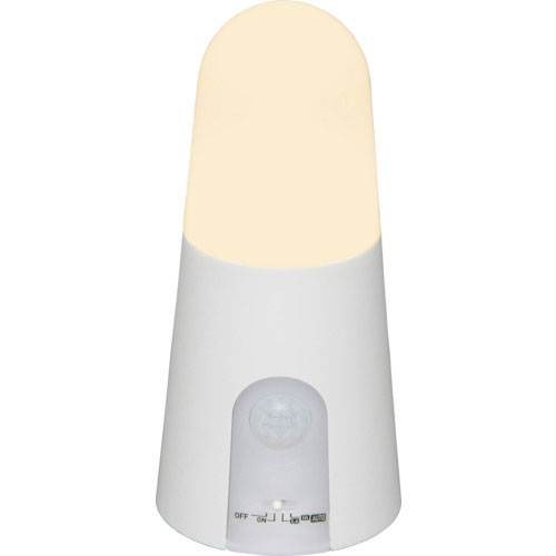 IRIS 522484 乾電池式LED屋内センサーライト ホワイト スタンドタイプ 電球色_