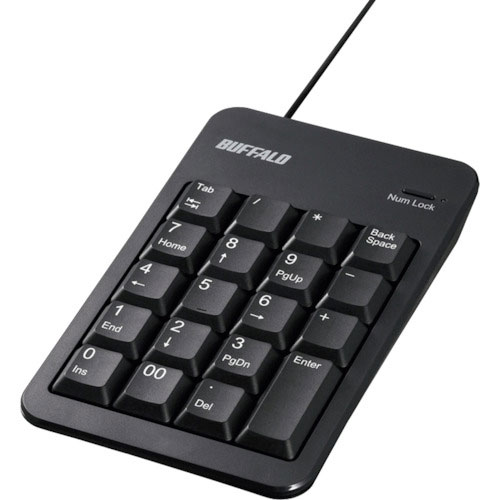バッファロー 有線テンキーボード Tabキー/USBハブ付き ブラック_
