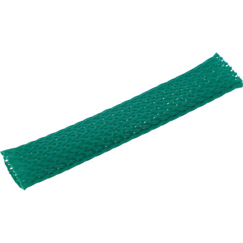 ＴＲＵＳＣＯ　カラー編組チューブ　自然折径２２ｍｍ　長さ１０ｍ　１巻　緑＿