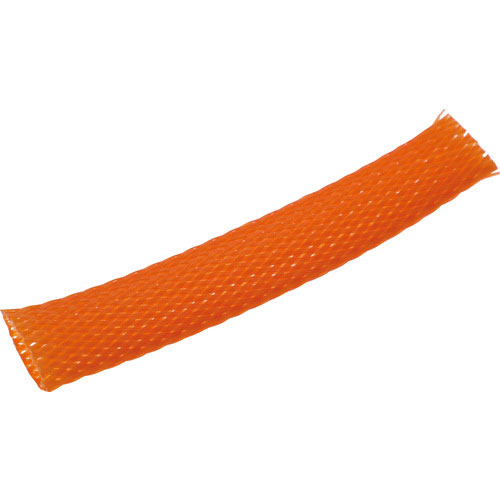 ＴＲＵＳＣＯ　カラー編組チューブ　自然折径２２ｍｍ　長さ１０ｍ　１巻　橙＿