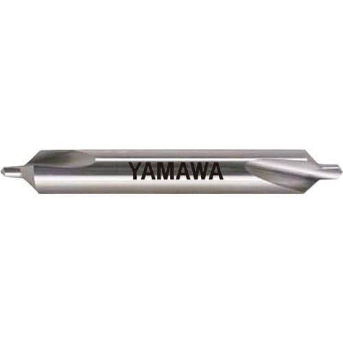 ヤマワ　弱ねじれ溝Ａ形９０°　超硬センタ穴ドリル　Ｃ－ＣＤ－Ｑ　３Ｘ９０°Ｘ８＿