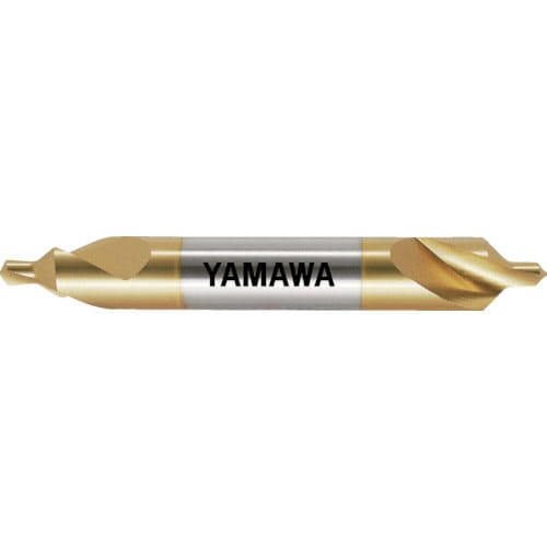 ヤマワ　コーティング強ねじれ溝Ａ形９０°　センタ穴ドリル　ＣＥ－Ｑ　Ｖ　２Ｘ９０°Ｘ６＿