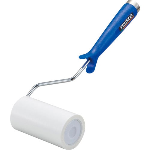 TRUSCO クリーンルーム用粘着ローラー4インチ用ハンドル 粘着ローラー白1巻付 2重袋入_