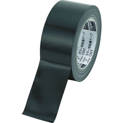 TRUSCO カラー布粘着テープ 幅50mm長さ25m ブラック_