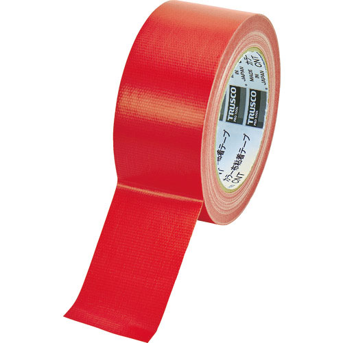 TRUSCO カラー布粘着テープ 幅50mm長さ25m レッド_