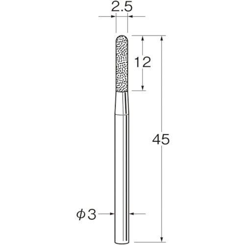 リューター 軸付電着ダイヤモンド砥石D3225_