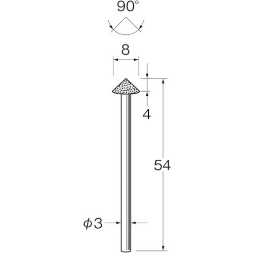 リューター　機械研削用軸付電着ダイヤモンド砥石（インターナル研削用）Ｄ５７２１＿