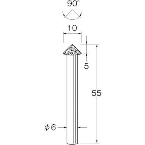 リューター　機械研削用軸付電着ダイヤモンド砥石（インターナル研削用）Ｄ５８２１＿