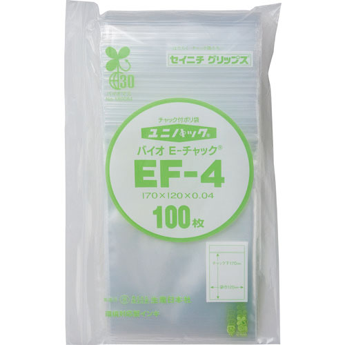セイニチ　「ユニパック」バイオＥチャック規格品（チャック付ポリエチレン袋）　ＥＦ－４　１７０×１２０＿
