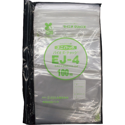 セイニチ 「ユニパック」バイオEチャック規格品(チャック付ポリエチレン袋) EJ-4 340×240_