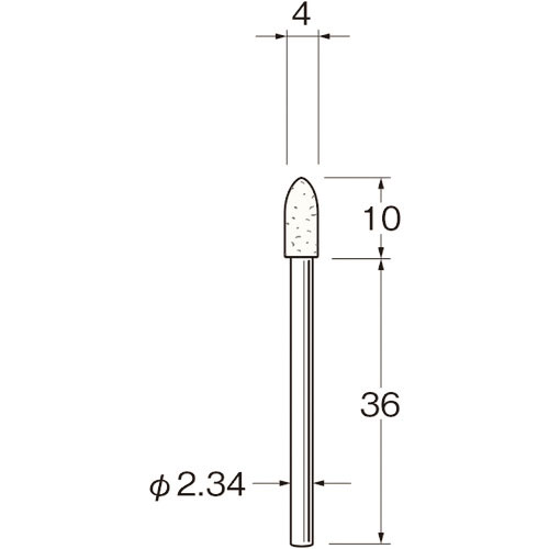 リューター　軸付フェルトバフ外径（ｍｍ）：４全長（ｍｍ）：４６＿