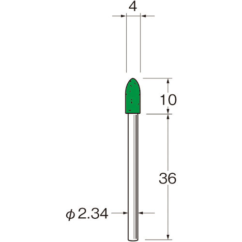 リューター　軸付フェルトバフ外径（ｍｍ）：４全長（ｍｍ）：４６＿