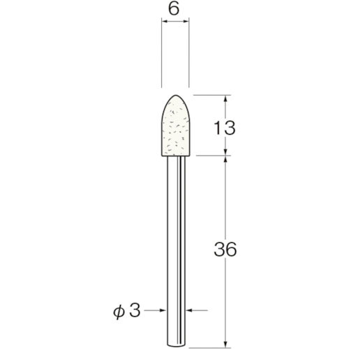 リューター 軸付フェルトバフ砲弾型幅(mm)13 (5個入)_