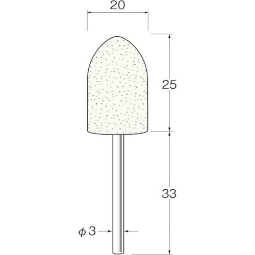 リューター 軸付フェルトバフ砲弾型幅(mm)25 (5個入)_