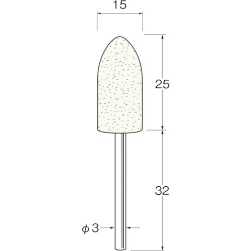 リューター　軸付フェルトバフ砲弾型幅（ｍｍ）２５　（５個入）＿