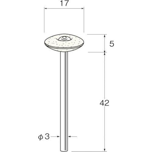 リューター 異形状軸付フェルトバフ外径(mm):17_