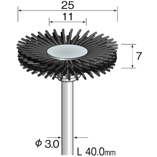 ミニモ　ダイヤモンド砥粒入りナイロンブラシ　ホイール＃４００　Φ２５＿