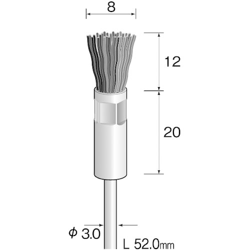 ミニモ　ダイヤモンド砥粒入りナイロンブラシ　エンド＃４００　Φ８＿