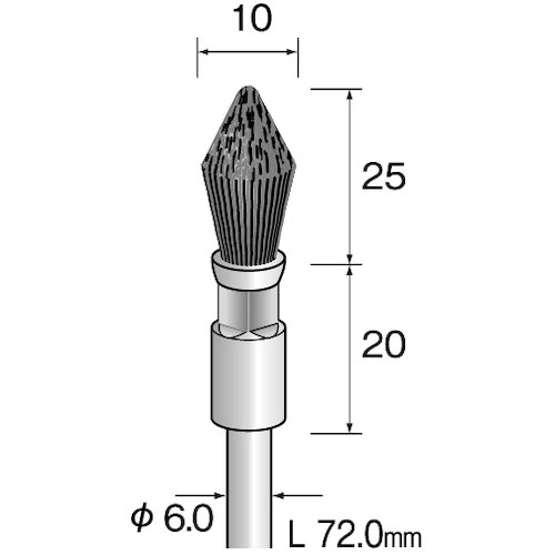 ミニモ 金属ブラシ 異形 スチール φ13 (3個入)_