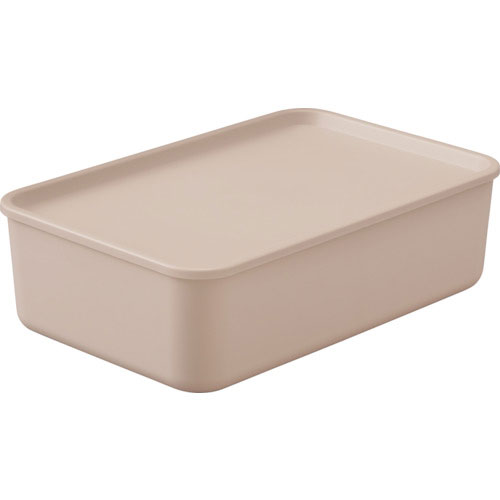 IRIS 288499 フタ付き 積み重ねBOX FTB-45 ピンクベージュ_