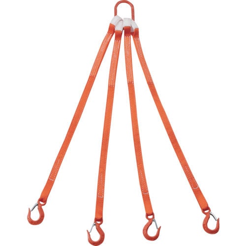 ＴＲＵＳＣＯ　４本吊ベルトスリングセット　２５ｍｍ幅Ｘ１ｍ　吊り角度６０°時荷重０．８６ｔ（最大使用＿