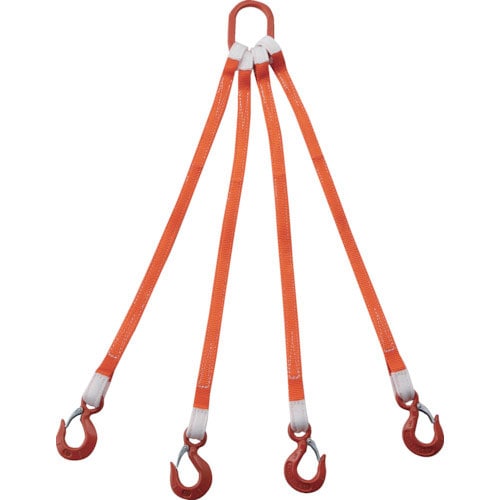 ＴＲＵＳＣＯ　４本吊ベルトスリングセット　２５ｍｍ幅Ｘ１ｍ　吊り角度６０°時荷重１．７２ｔ（最大使用＿