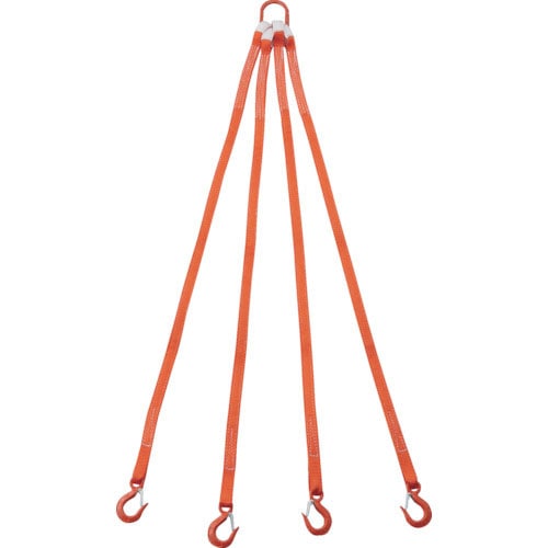 ＴＲＵＳＣＯ　４本吊ベルトスリングセット　２５ｍｍ幅Ｘ１．５ｍ　吊り角度６０°時荷重０．８６ｔ（最大＿
