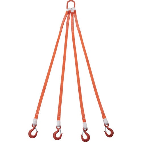ＴＲＵＳＣＯ　４本吊ベルトスリングセット　２５ｍｍ幅Ｘ１．５ｍ　吊り角度６０°時荷重１．７２ｔ（最大＿