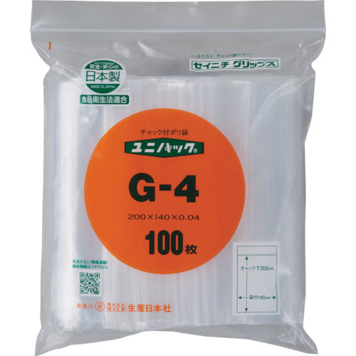 セイニチ　「ユニパック」　Ｇ－４　２００×１４０×０．０４　１００枚入＿