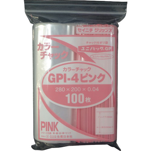 セイニチ　ユニパック　ＧＰ　Ｉ‐４　カラーチャック　ピンク＿