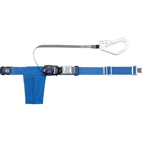 TRUSCO 巻取式 胴ベルト型墜落制止用器具 ワンタッチバックル 幅50mmX長さ1200mm ブルー_
