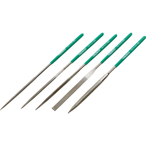 TRUSCO ダイヤモンドヤスリ 精密用#400 5本セット 全長200mm(5本組サイズ)_
