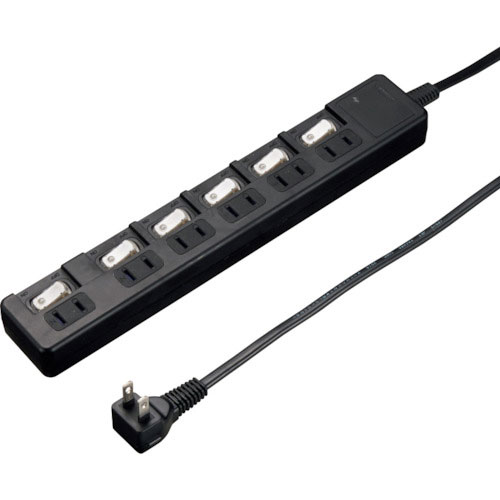 ＹＡＺＡＷＡ　雷ガード付６個口節電タップ２ｍブラック＿