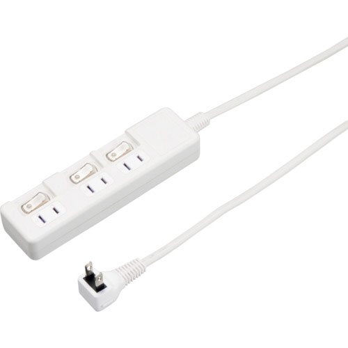 YAZAWA 3個口節電タップ0.3mホワイト_